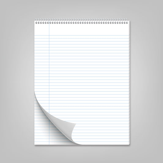 Spiral Bound Notebook - 50 Sheets - 8x10.5 (Top Bound)