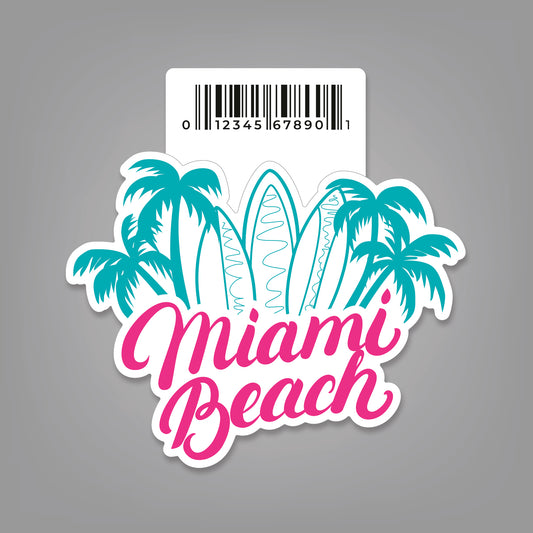 Miami Beach - 3" x 2.375" Sticker