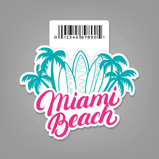 Miami Beach - 3" x 2.375" Sticker