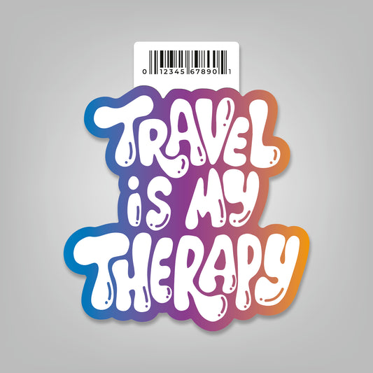 Travel Is My Therapy - 3.5" x 3.5" Sticker