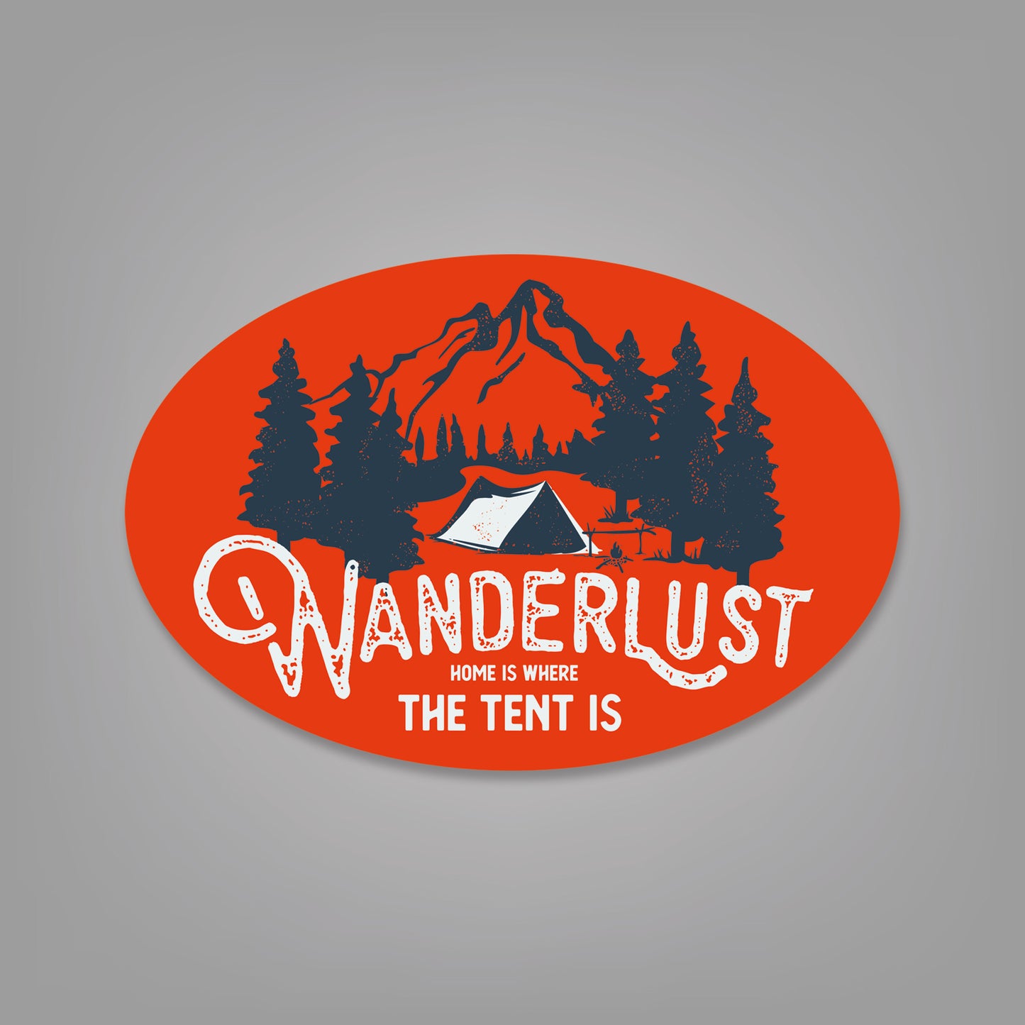 Wanderlust Oval - 6" x 4" - Sticker