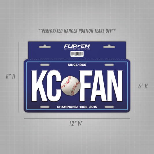 Flip 'Em Double-Sided Tear-Off License Plate with Hanger - (12" x 6")