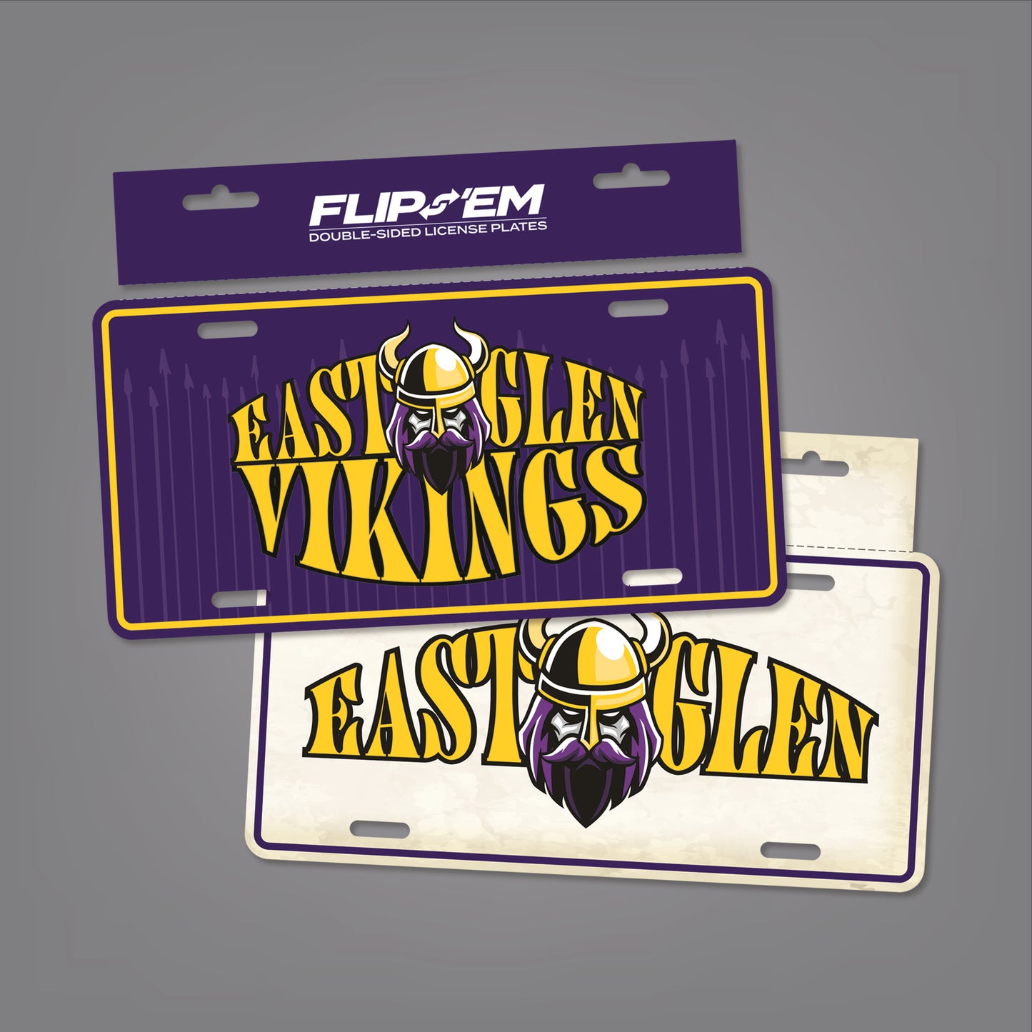 Flip 'Em Double-Sided Tear-Off License Plate with Hanger - (12" x 6")