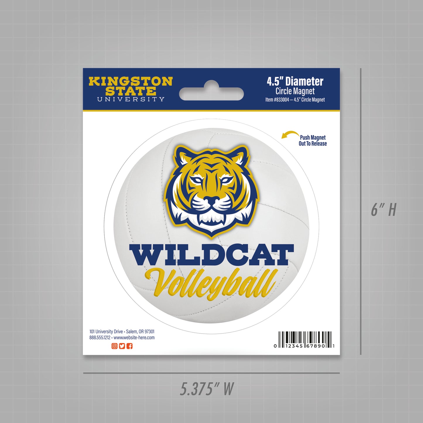 Magnet - 4.5" Diameter Circle Magnet Punch-Out Hanger (5.375" x 6")