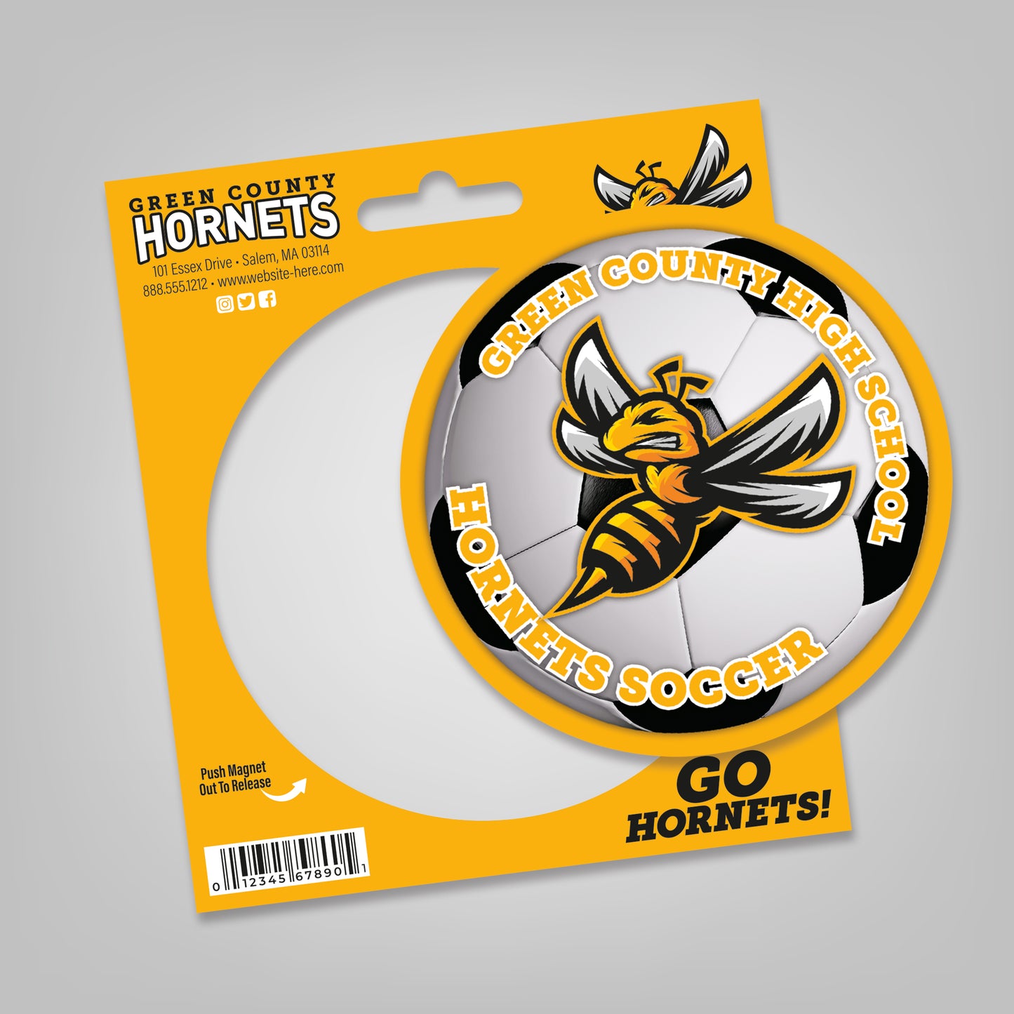 Magnet - 4.5" Diameter Circle Magnet Punch-Out Hanger (5.375" x 6")