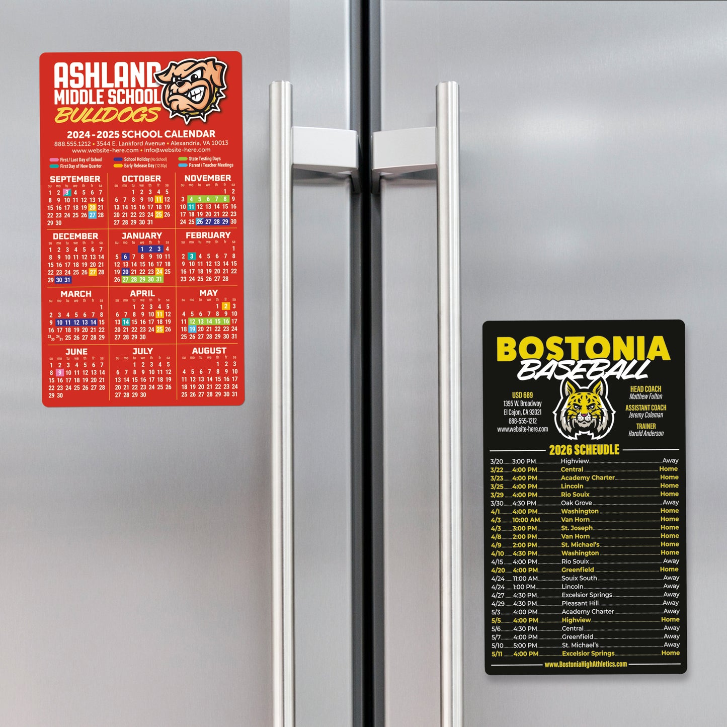 School Calendar Magnet - 4x7 Round Corners