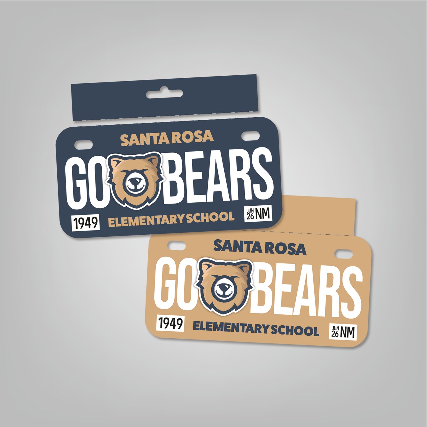 Flip 'Em Double-Sided Tear-Off Mini License Plate with Hanger - (6" x 3")