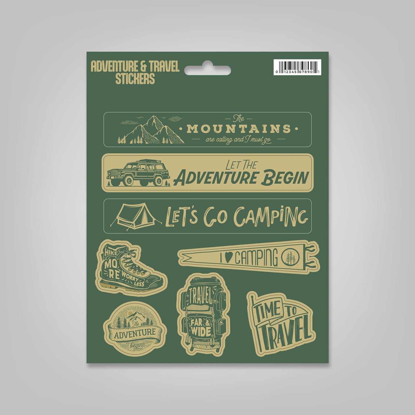 Adventure & Travel - 7" x 9"  Sticker Sheet