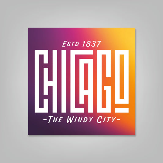 Chicago - 4" x 4" Square Sticker