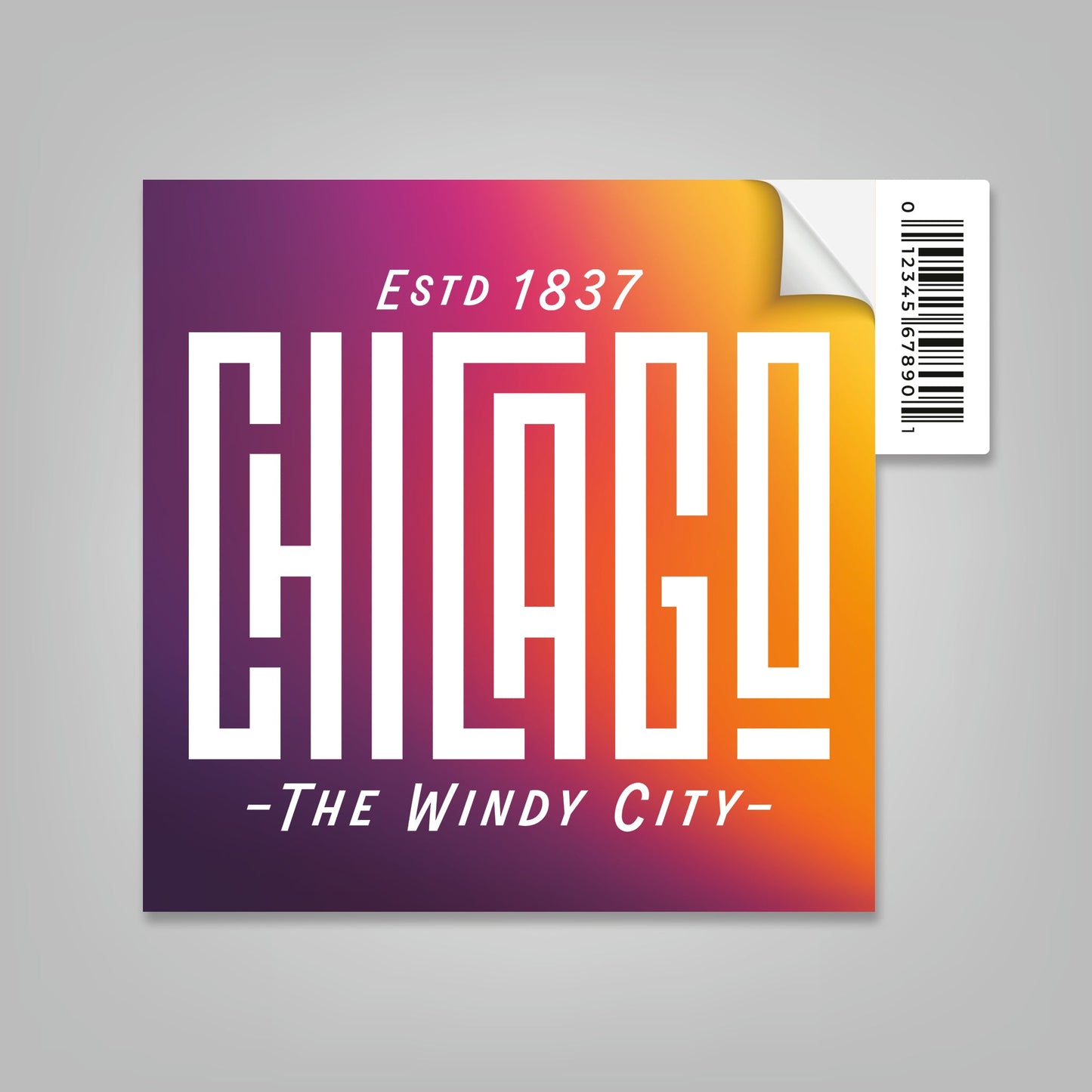 Chicago - 4" x 4" Square Sticker