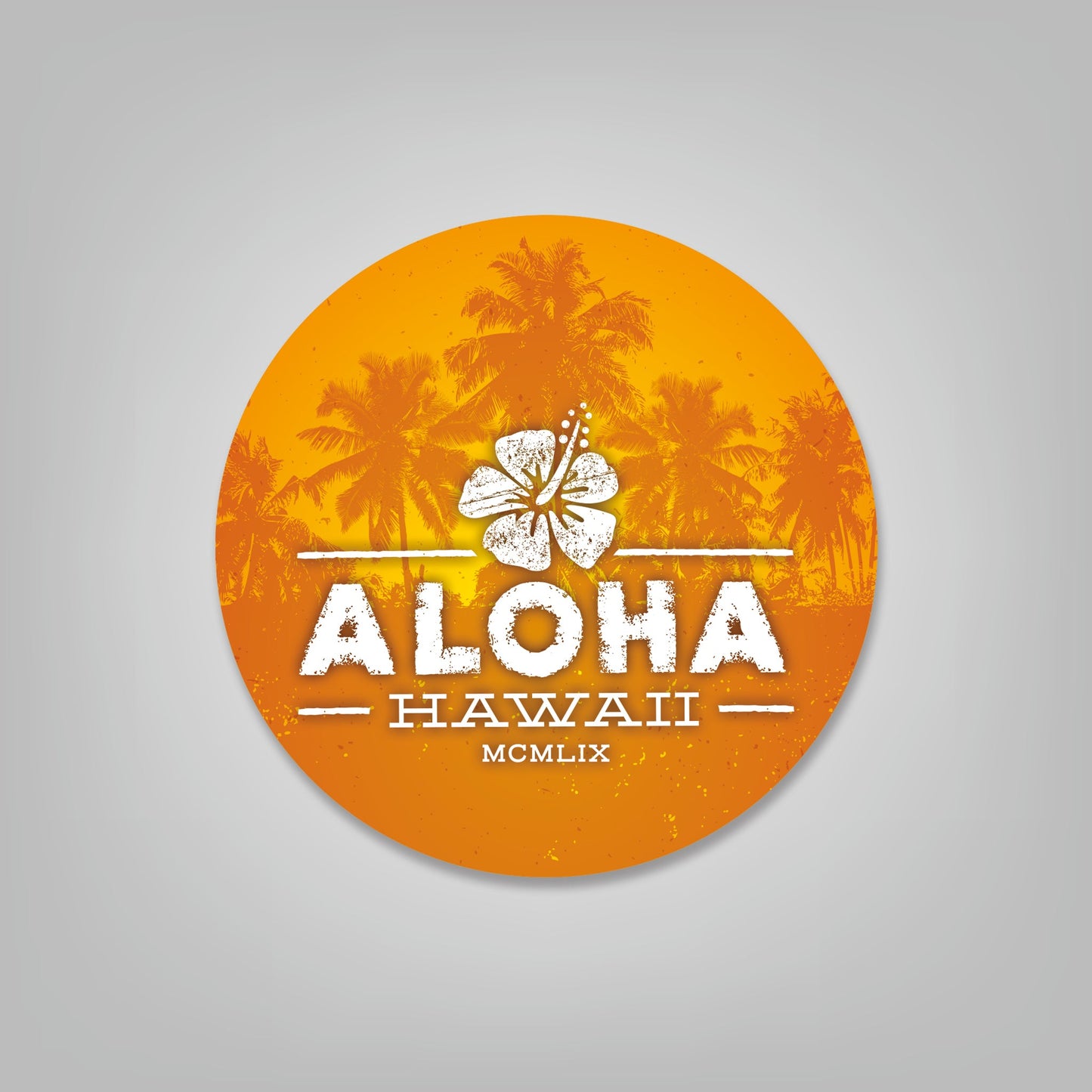 Aloha Hawaii - 2" Diameter Sticker