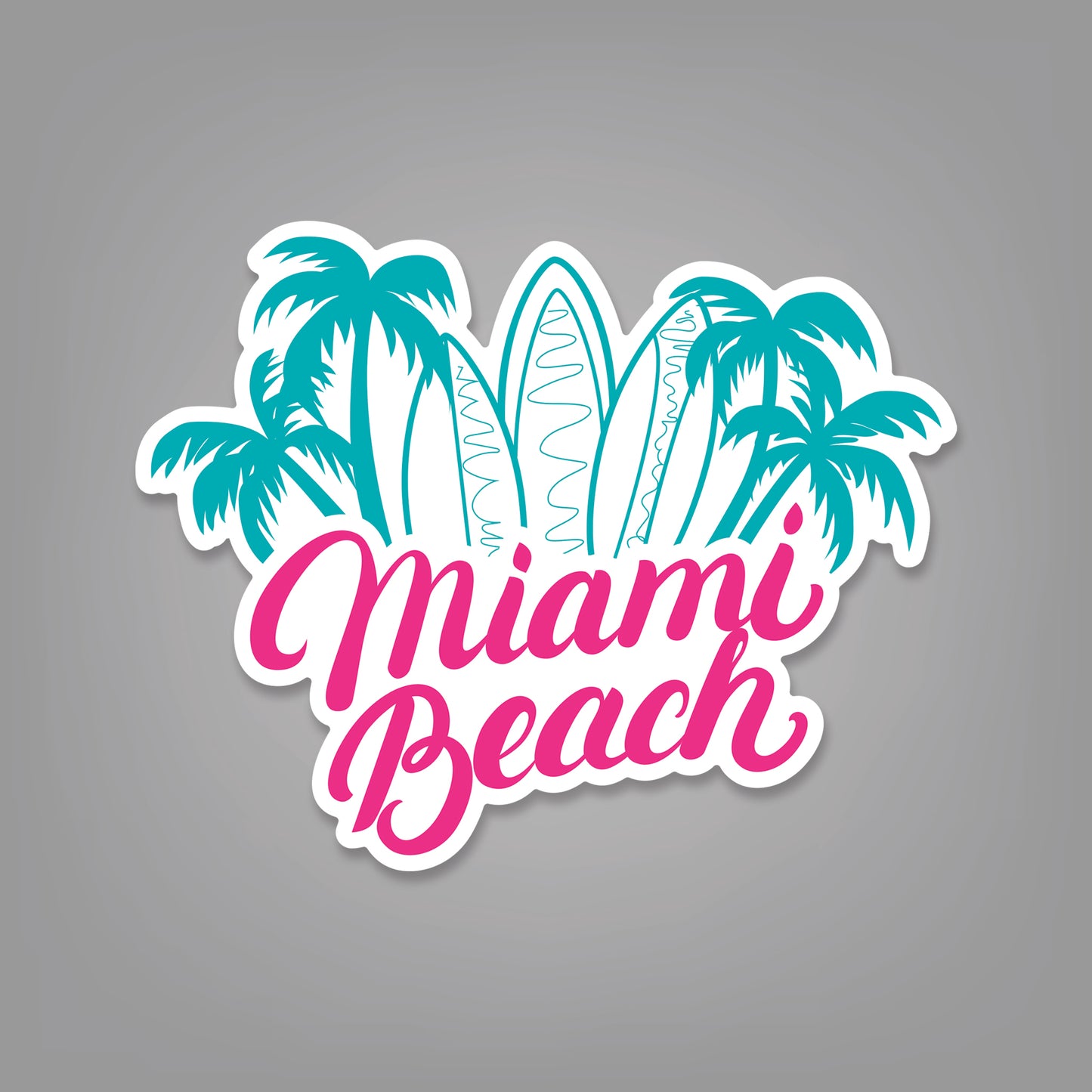 Miami Beach - 3" x 2.375" Sticker