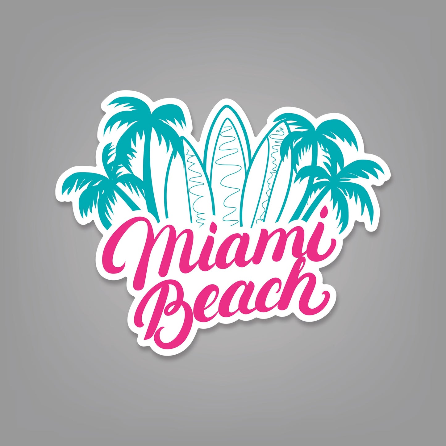 Miami Beach - 3" x 2.375" Sticker