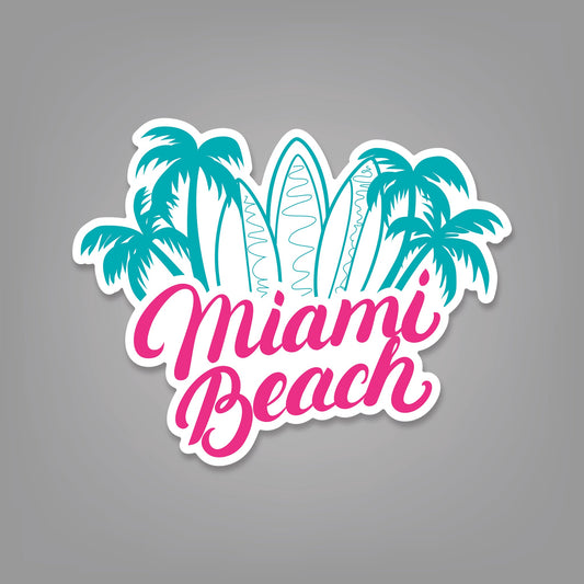 Miami Beach - 3" x 2.375" Sticker