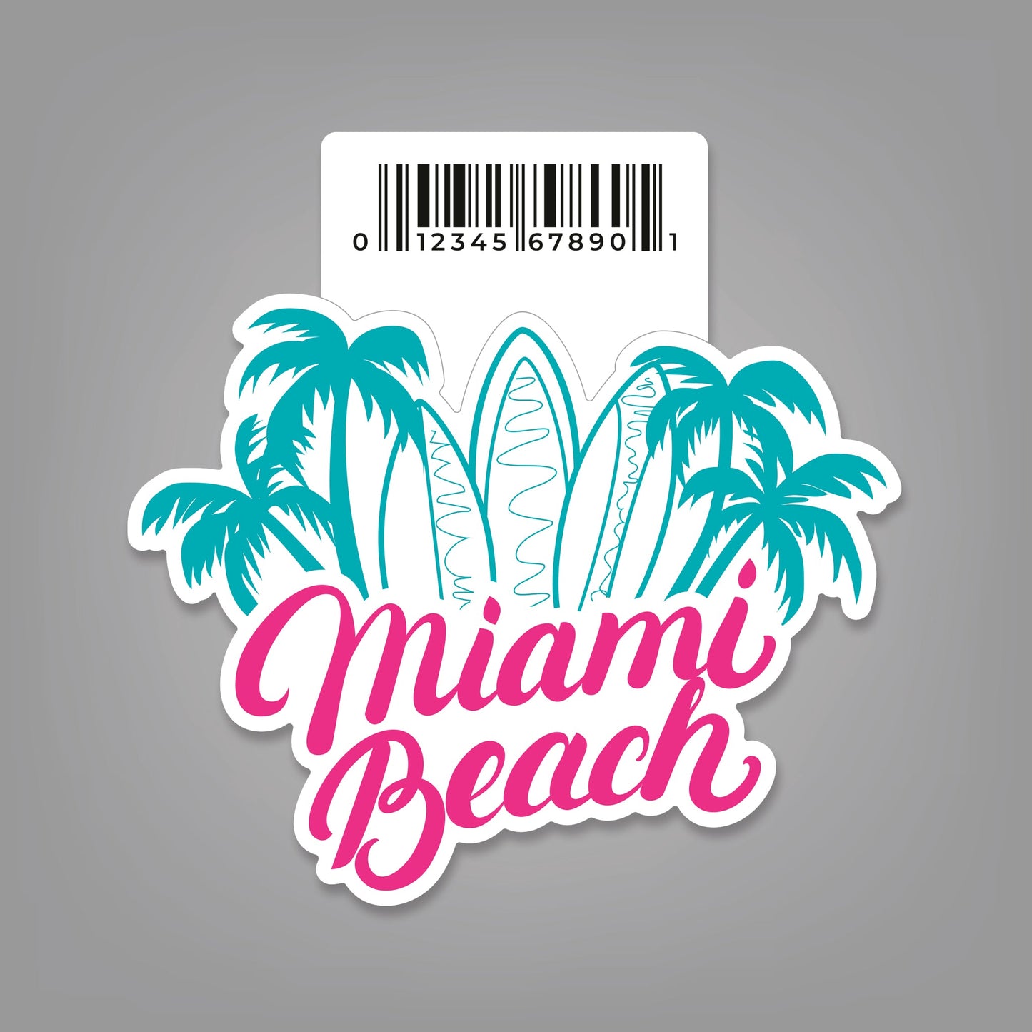 Miami Beach - 3" x 2.375" Sticker