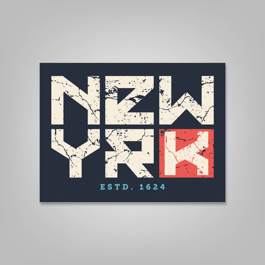 New York - 4" x 3" Rectangle Sticker