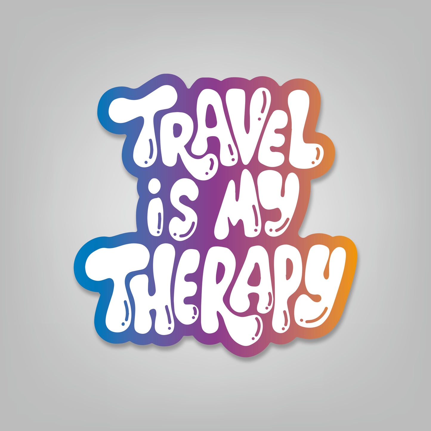 Travel Is My Therapy - 3.5" x 3.5" Sticker